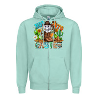 Seafoam Hop Into Easter Bunny Western Zipper Hoodie - CowhideDigitalArt