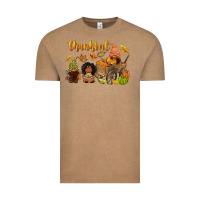 Vintage Coffee Thankful afro gnome Vintage Tee - NancyCooperArtShop