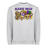 Heather Grey mardi gras vibes skull Heavyweight Sweatshirt - FaDigitalArtStudio