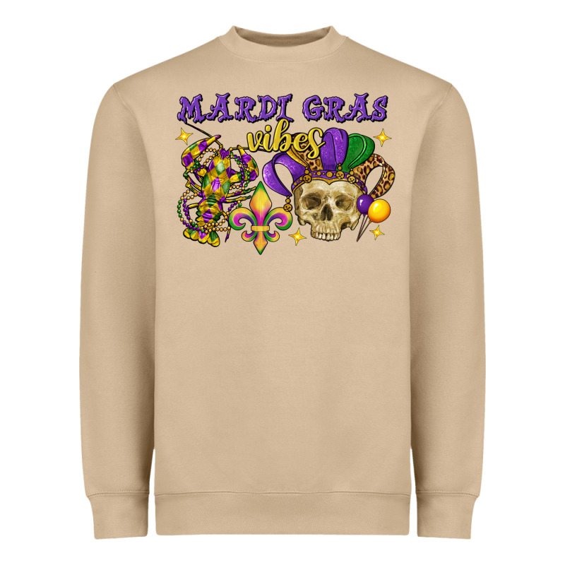 Mardi Gras Vibes Skull Heavyweight Sweatshirt by FaDigitalArtStudio | Teevron
