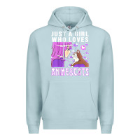 Blue Mist anime cat anime stuff Premium Hoodie - lanVoArt