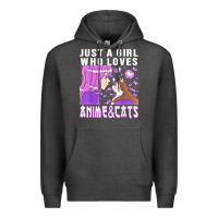 Charcoal Heather anime cat anime stuff Premium Hoodie - lanVoArt