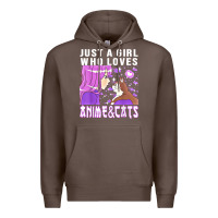 Coffee anime cat anime stuff Premium Hoodie - lanVoArt