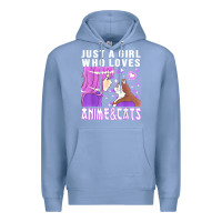 Colony Blue anime cat anime stuff Premium Hoodie - lanVoArt