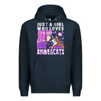 Navy anime cat anime stuff Premium Hoodie - lanVoArt