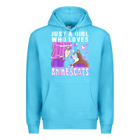 Ocean Blue anime cat anime stuff Premium Hoodie - lanVoArt