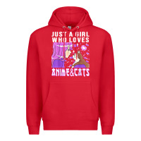 Red anime cat anime stuff Premium Hoodie - lanVoArt