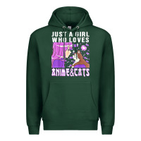 Sports Green anime cat anime stuff Premium Hoodie - lanVoArt