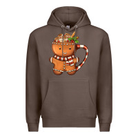 Coffee Gingerbread Cookie Man Hot Cocoa Coffee Premium Hoodie - FaDigitalArtStudio