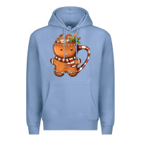 Colony Blue Gingerbread Cookie Man Hot Cocoa Coffee Premium Hoodie - FaDigitalArtStudio