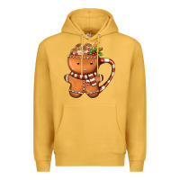 Mustard Gingerbread Cookie Man Hot Cocoa Coffee Premium Hoodie - FaDigitalArtStudio