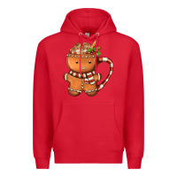 Red Gingerbread Cookie Man Hot Cocoa Coffee Premium Hoodie - FaDigitalArtStudio