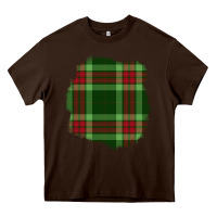 Chocolate Brown Christmas Tartan Patch Heavy Core Tee - BundleAndBundleShop