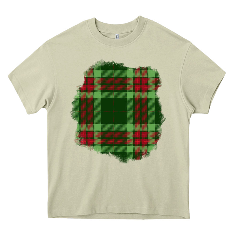 Christmas Tartan Patch Heavy Core Tee by BundleAndBundleShop | Teevron