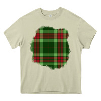 Mossy Christmas Tartan Patch Heavy Core Tee - BundleAndBundleShop