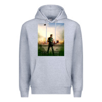 Heather Grey green arrow Premium Hoodie - lanVoArt