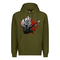 Army Green Guitar Player Gift Guitarist Guitar Premium Hoodie - lanVoArt