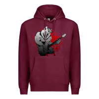 Burgundy Guitar Player Gift Guitarist Guitar Premium Hoodie - lanVoArt