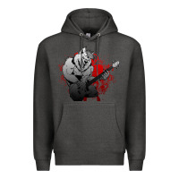 Charcoal Heather Guitar Player Gift Guitarist Guitar Premium Hoodie - lanVoArt