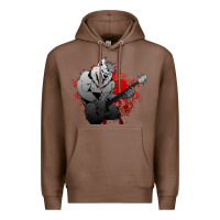 Chestnut Guitar Player Gift Guitarist Guitar Premium Hoodie - lanVoArt
