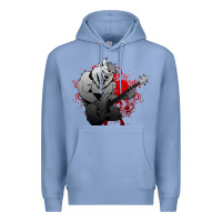 Colony Blue Guitar Player Gift Guitarist Guitar Premium Hoodie - lanVoArt
