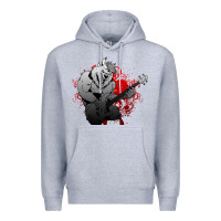 Heather Grey Guitar Player Gift Guitarist Guitar Premium Hoodie - lanVoArt