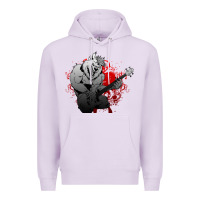 Lilac Guitar Player Gift Guitarist Guitar Premium Hoodie - lanVoArt