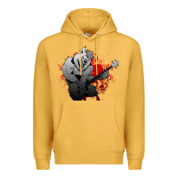 Mustard Guitar Player Gift Guitarist Guitar Premium Hoodie - lanVoArt