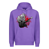 Purple Guitar Player Gift Guitarist Guitar Premium Hoodie - lanVoArt