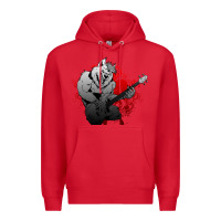 Red Guitar Player Gift Guitarist Guitar Premium Hoodie - lanVoArt