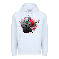 White Guitar Player Gift Guitarist Guitar Premium Hoodie - lanVoArt