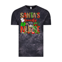 Cloud Black santa's favorite nurse Vintage Tee - texasbilliewilder