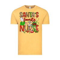 Vintage Mustard santa's favorite nurse Vintage Tee - texasbilliewilder
