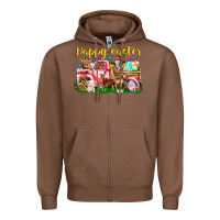 Chestnut Happy Easter Animal Car Zipper Hoodie - CowhideDigitalArt
