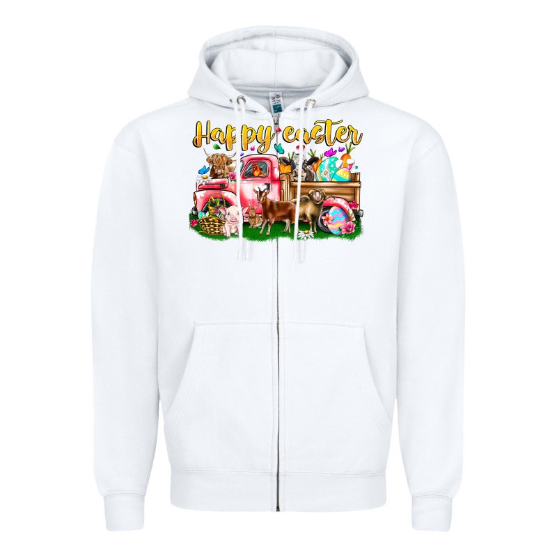 Happy Easter Animal Car Zipper Hoodie by CowhideDigitalArt | Teevron
