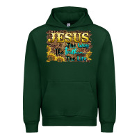 Forest Green jesus the way the truth the life Urban Hoodie - BarkalooDesign