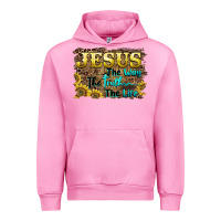 Fuchsia Pink jesus the way the truth the life Urban Hoodie - BarkalooDesign