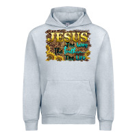 Heather Grey jesus the way the truth the life Urban Hoodie - BarkalooDesign