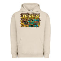 Pigment French Oak jesus the way the truth the life Urban Hoodie - BarkalooDesign
