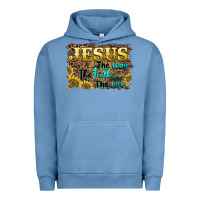 Pigment Pebble Blue jesus the way the truth the life Urban Hoodie - BarkalooDesign