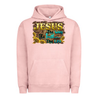 Pigment Salmon jesus the way the truth the life Urban Hoodie - BarkalooDesign