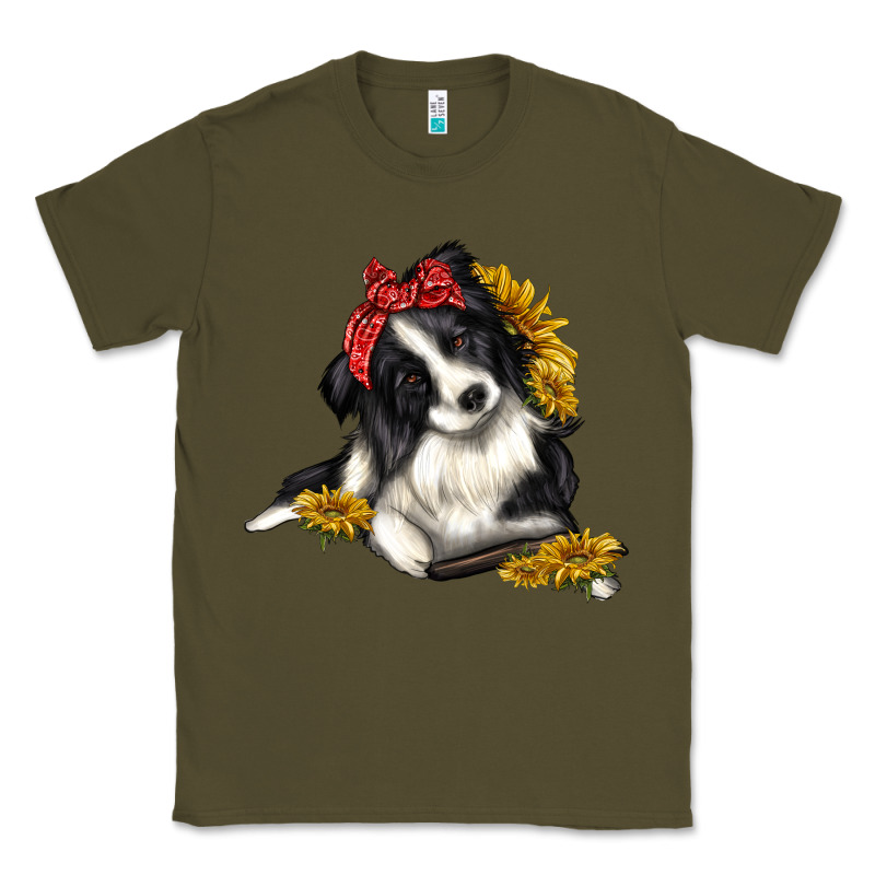 Border Collie With Bandanna Classic Tee by texasbilliewilder | Teevron