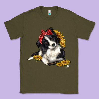 Border Collie With Bandanna Classic Tee Designed By Texasbilliewilder