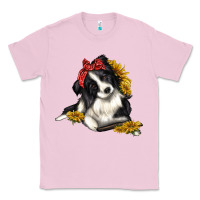 Bubblegum Pink border collie with bandanna Classic Tee - texasbilliewilder