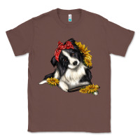 Chestnut border collie with bandanna Classic Tee - texasbilliewilder