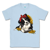 Dusty Blue border collie with bandanna Classic Tee - texasbilliewilder