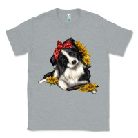 Heather Grey border collie with bandanna Classic Tee - texasbilliewilder
