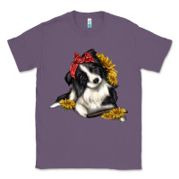 Lavender border collie with bandanna Classic Tee - texasbilliewilder