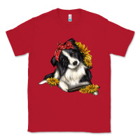Red border collie with bandanna Classic Tee - texasbilliewilder