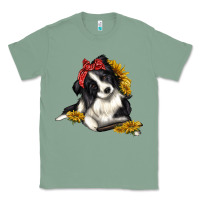 Sage border collie with bandanna Classic Tee - texasbilliewilder